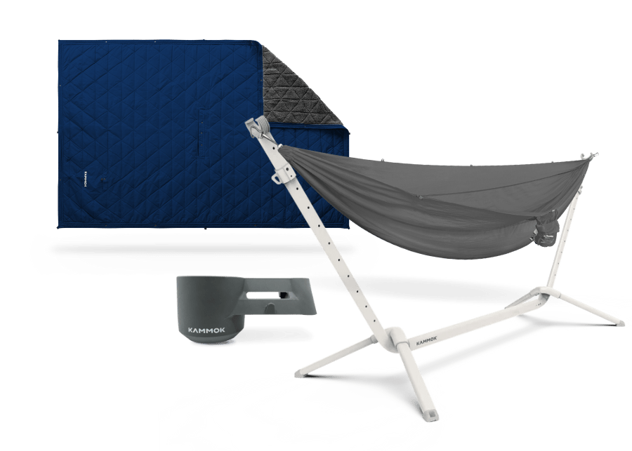 Kammok The Cozy Camper Limestone White / Granite Gray / Midnight Blue