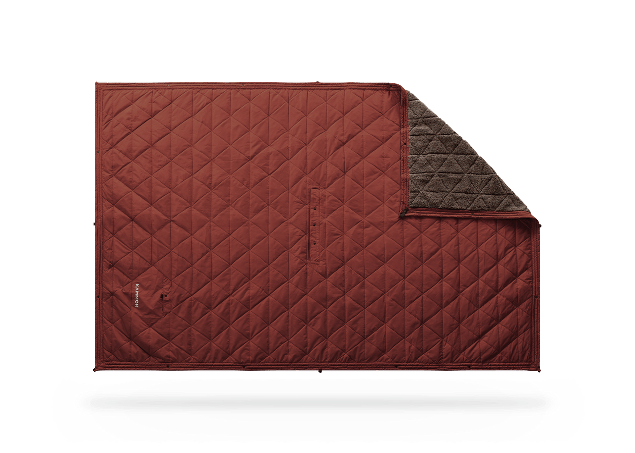 Studio Image of a Kammok Blanket Mountain Blanket Sierra Red