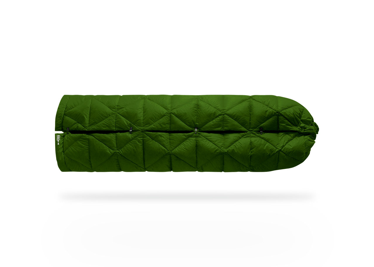 Kammok Trail Quilt Bobcat 45°F in sleeping bag mode.