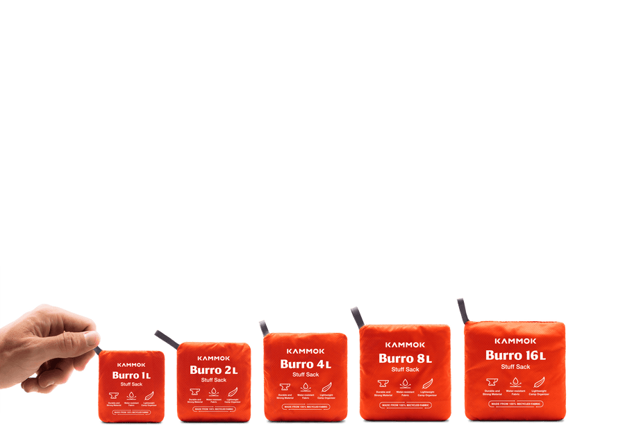 Kammok Storage Burro Bag sizes.