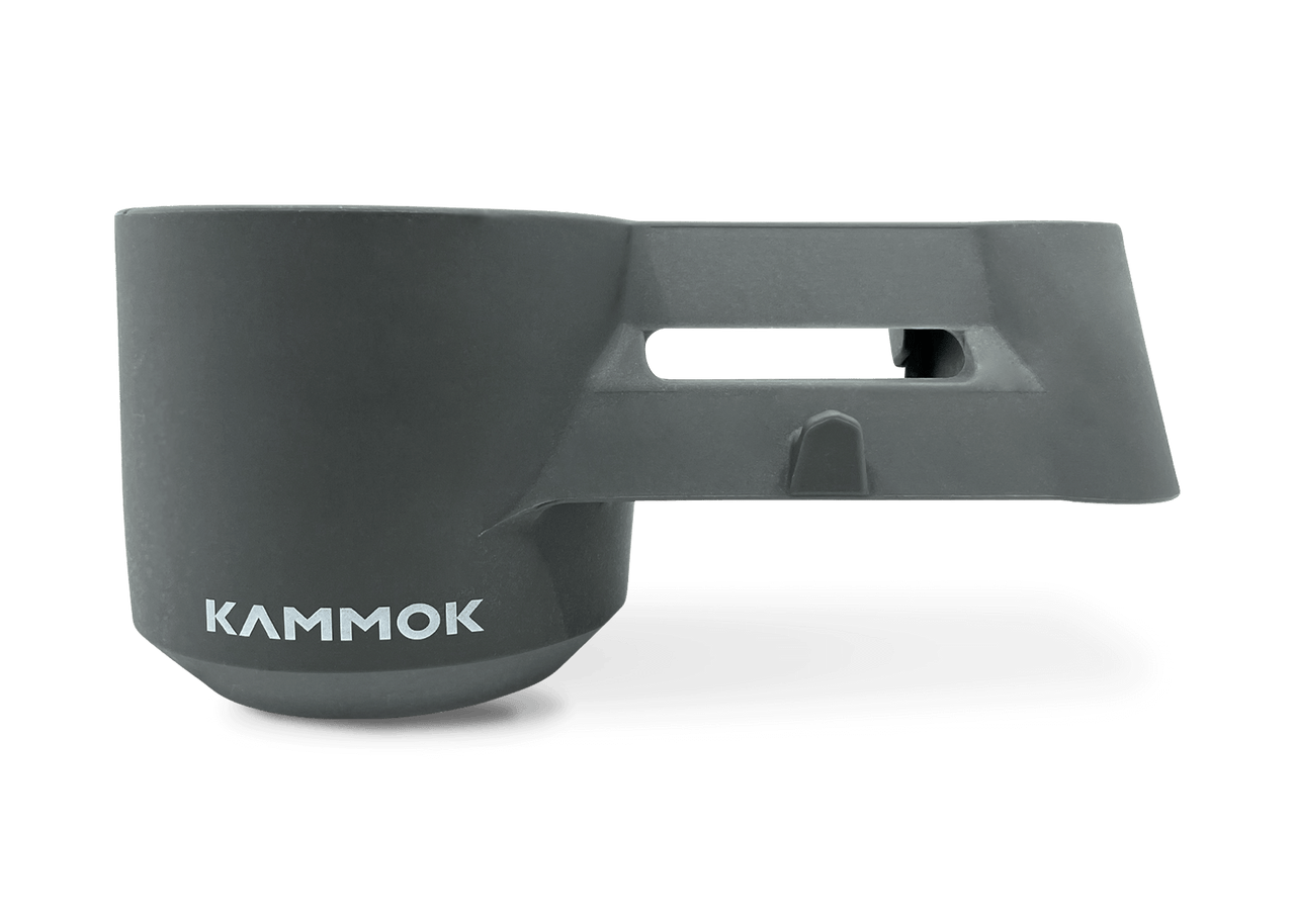 Swiftlet cup holder in granite gray for Swiftlet portable hammock stand with rubber adjustable strap.