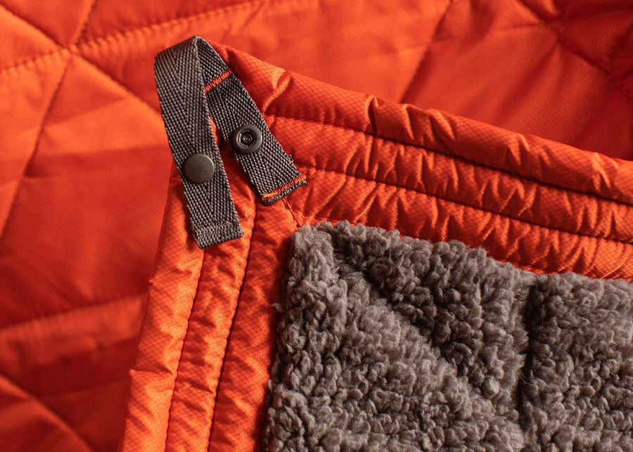 Close up of snap on a Kammok Blanket Mountain Blanket
