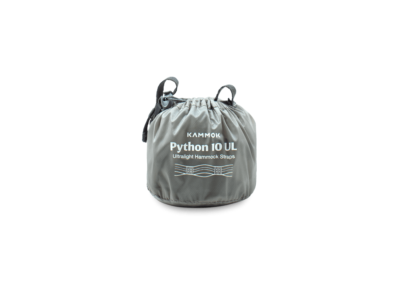 Studio Image of Kammok Suspension Python 10 UL in storage bag.