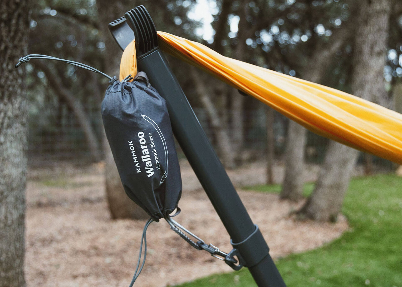 Kammok Wallaroo Hammock Sleeve on a Roo Double on a Swiftlet.