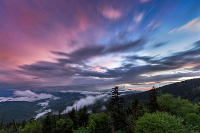 Hike to Clingmans Dome for a 360 degree sunset or sunrise at the highest point in the Smokies. Kevin Stewart Photography