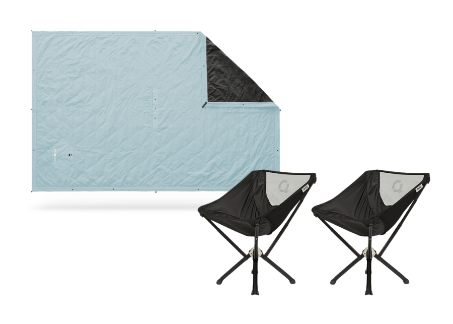 Kammok ClassiQ Chairs & Field Blanket Bundle Mist Blue