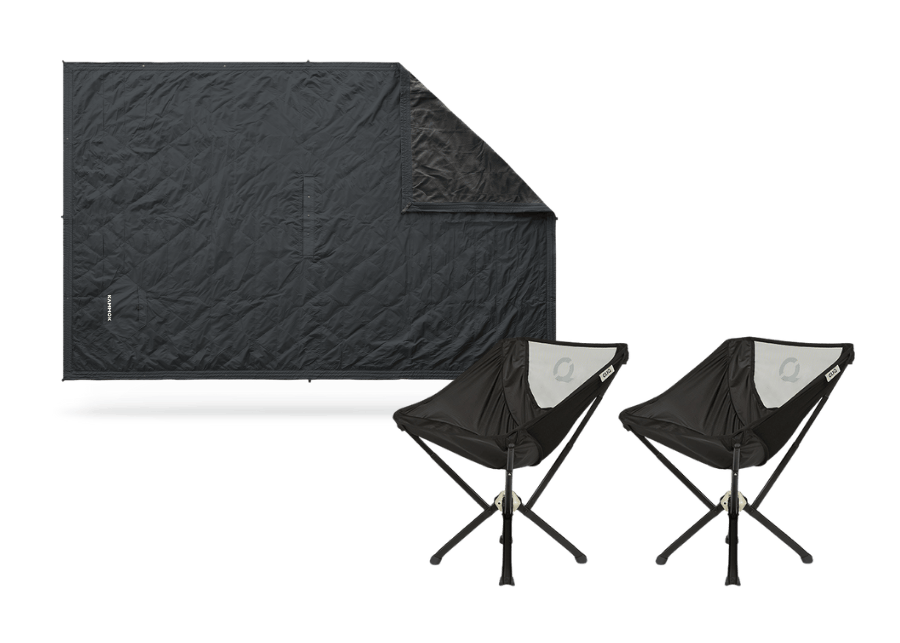 Kammok ClassiQ Chairs & Field Blanket Bundle Granite Gray