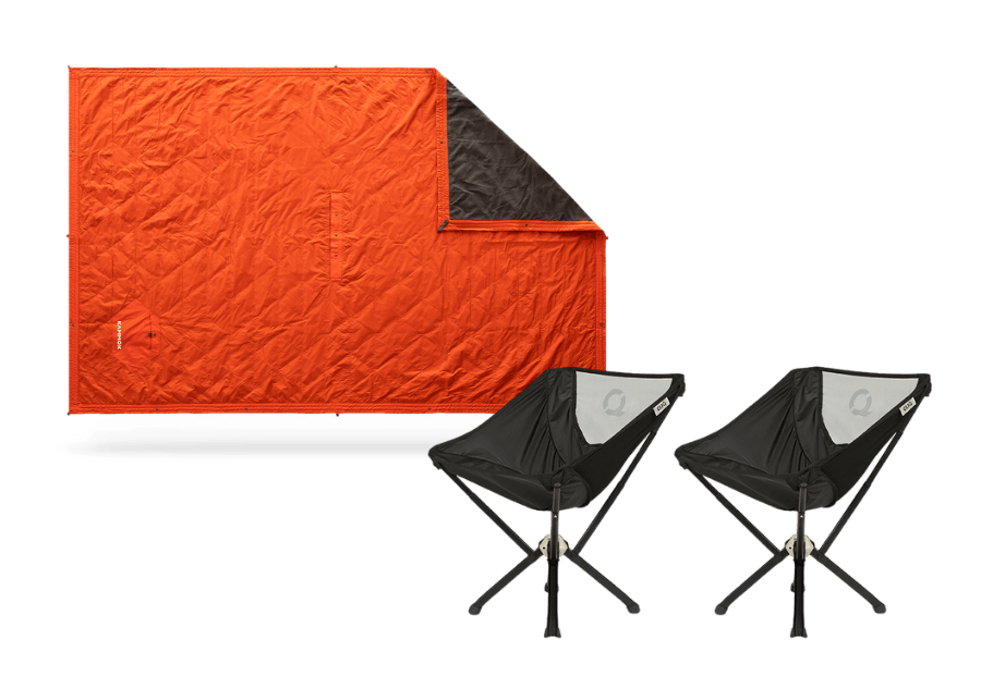 Kammok ClassiQ Chairs & Field Blanket Bundle Ember Orange