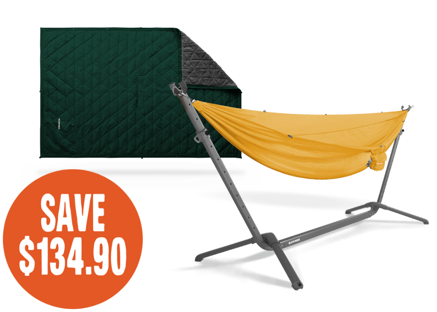 Kammok The Cozy Camper Granite Gray / Sunflower Gold / Pine Green