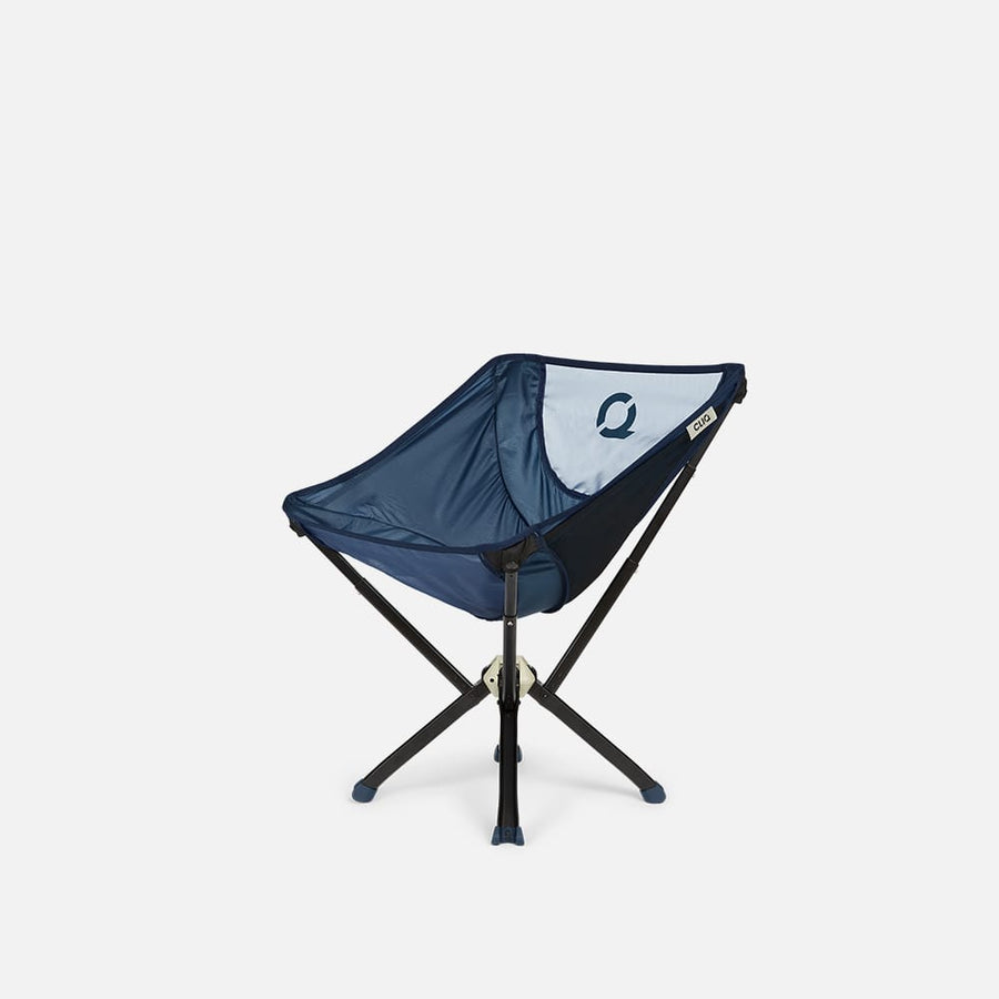 CLIQ ClassiQ Chair in Moroccan Blue with a light mesh back, shown at an angle