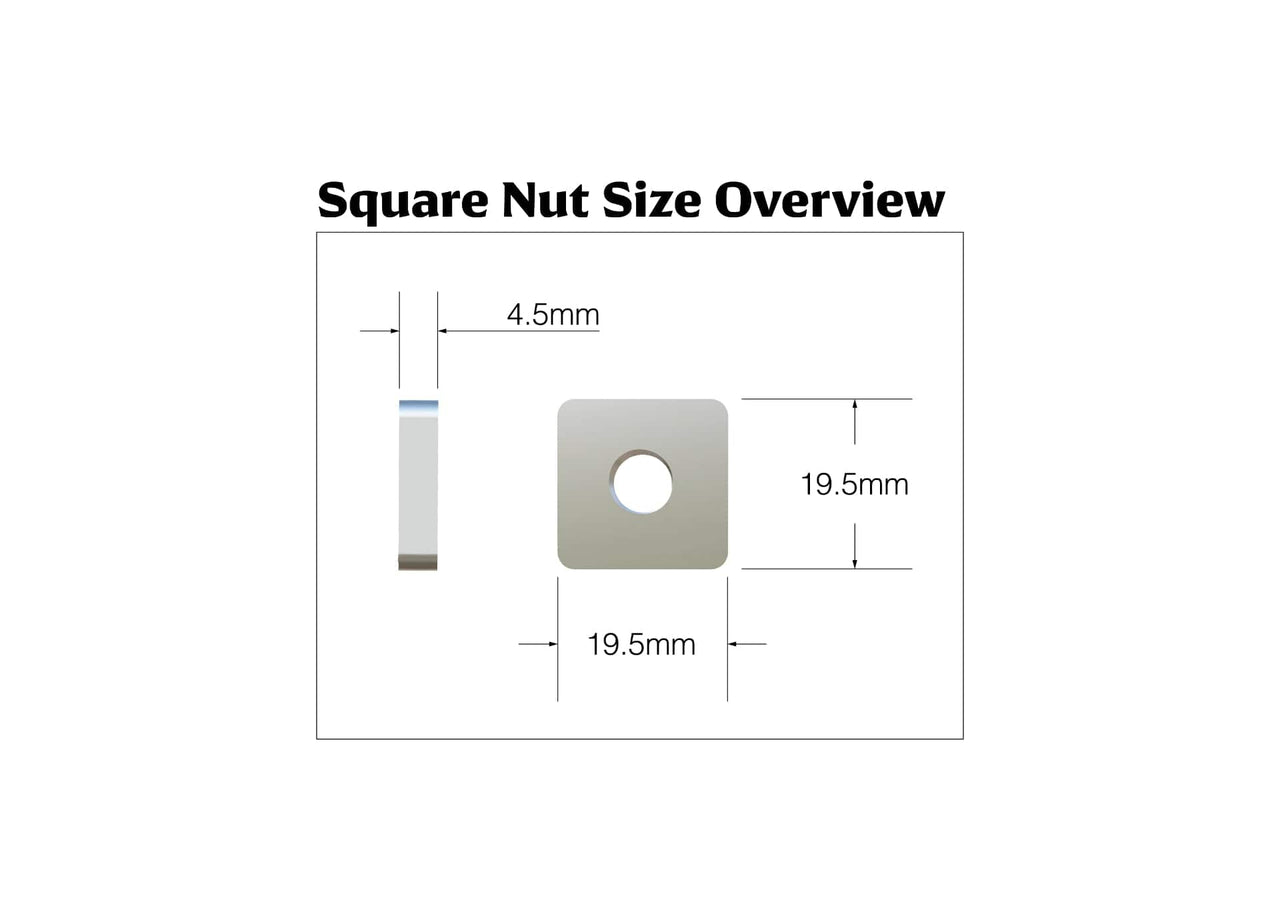 Kammok Crosswing Talon Mount Kit Square Nut Size Overview.