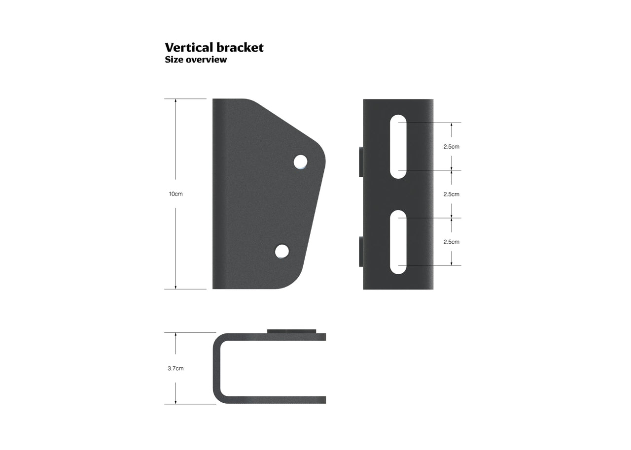 Kammok Crosswing Vertical Bracket Size Overview