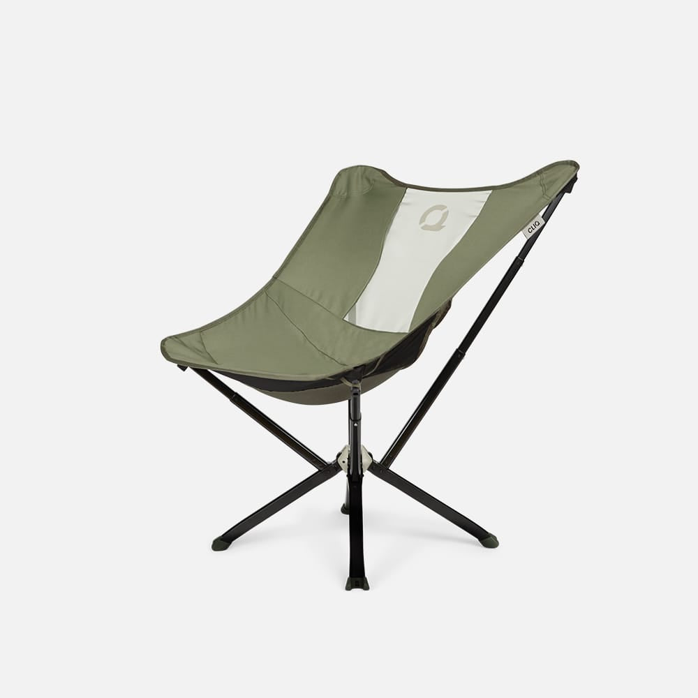 CLIQ MystiQ Lounge Chair in Burnt Olive with a light mesh back, shown at an angle
