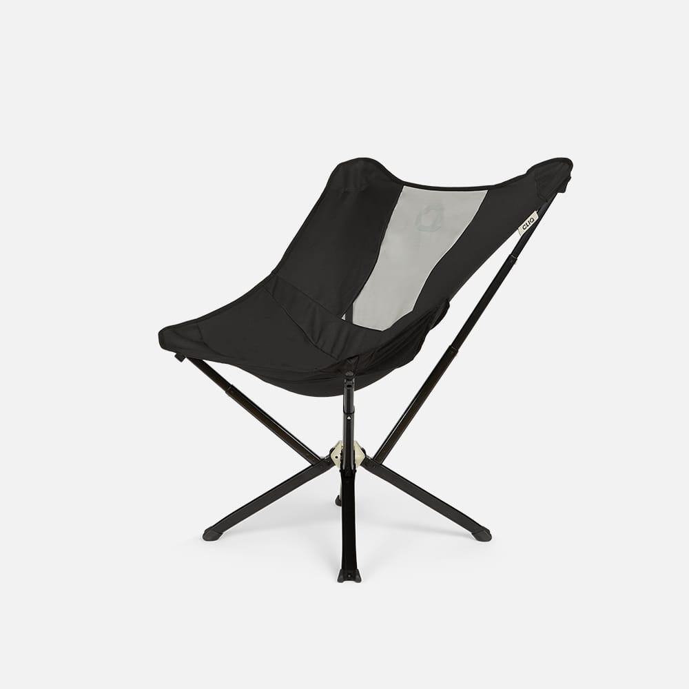 CLIQ MystiQ Lounge Chair in Onyx Black with a light mesh back, shown at an angle