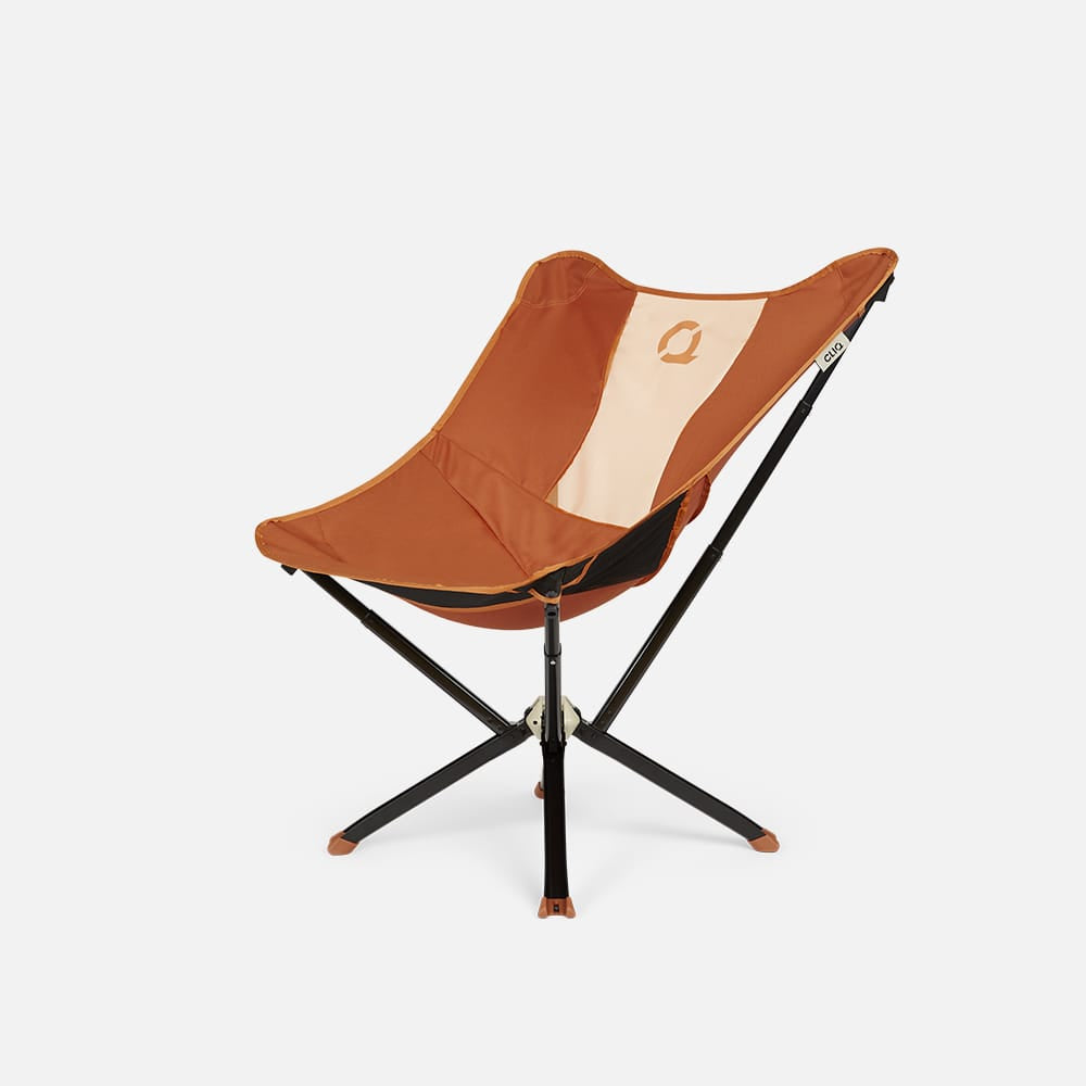 CLIQ MystiQ Lounge Chair in Canyon Orange with a light mesh back, shown at an angle