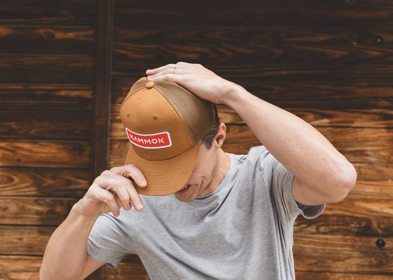 Putting on our Kammok Apparel Six Panel Trucker Hat