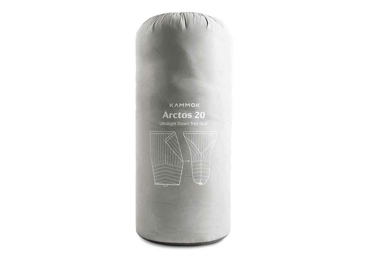 Kammok Trail Quilt Arctos 20°F Crater Gray in Storage Bag