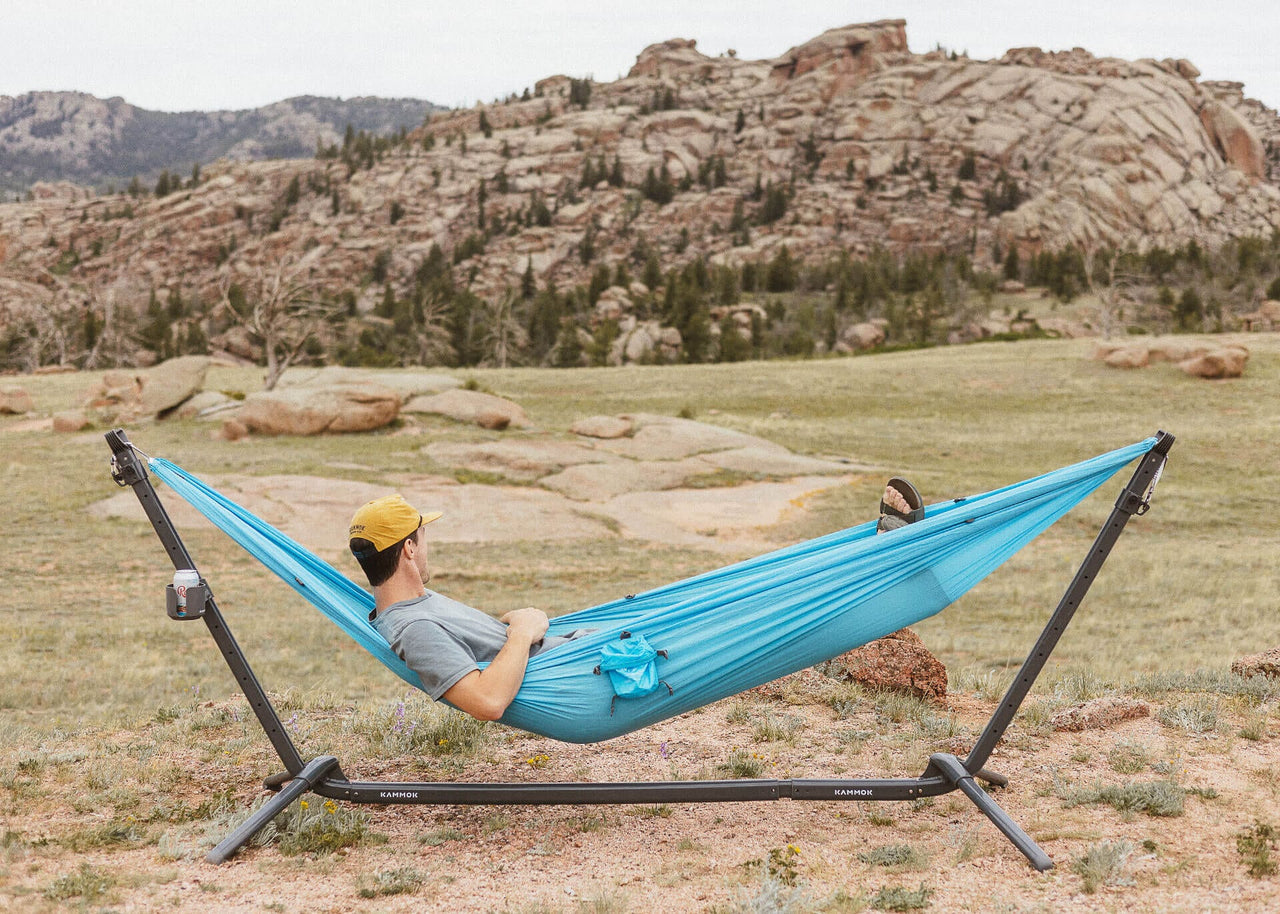 May loying out in a National Park in our Kammok Swiftlet with Extension Bar